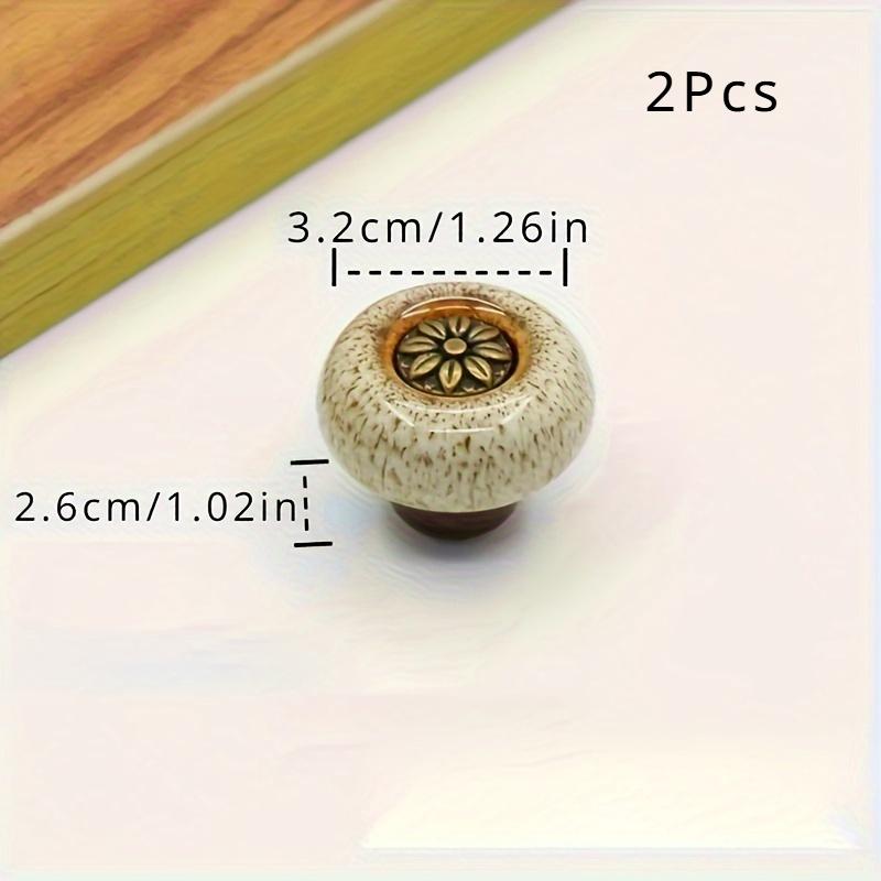 2 Pieces Colored Ceramic Cabinet Knobs, Leopard Glass Round Single Hole Pulls with Mounting Hardware for Closets, Drawers, Wine Cabinets