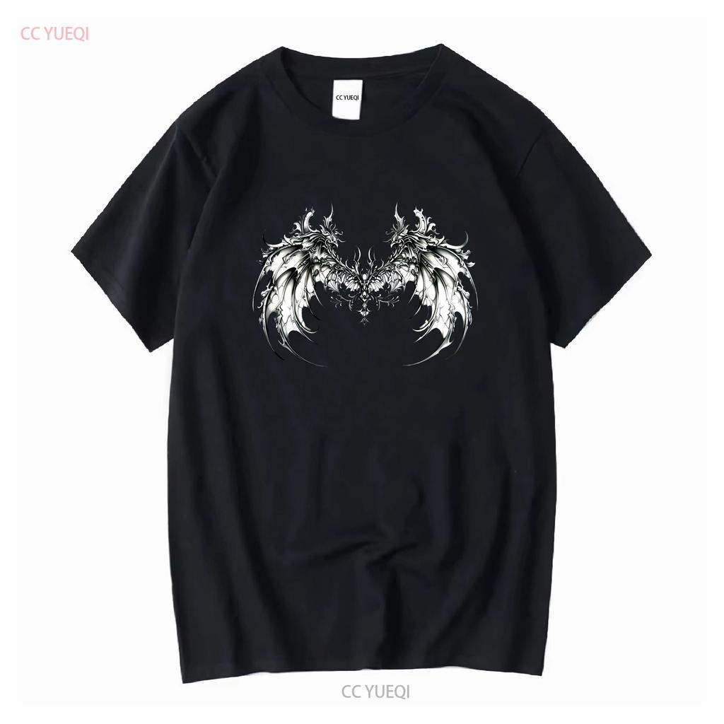 Cyber Sigil Angel Wings T Shirt Gothic Clothes Sigilism Goth Agel Y2K Grunge Trad Whimsigoth Long or Short Sleeves Vintage