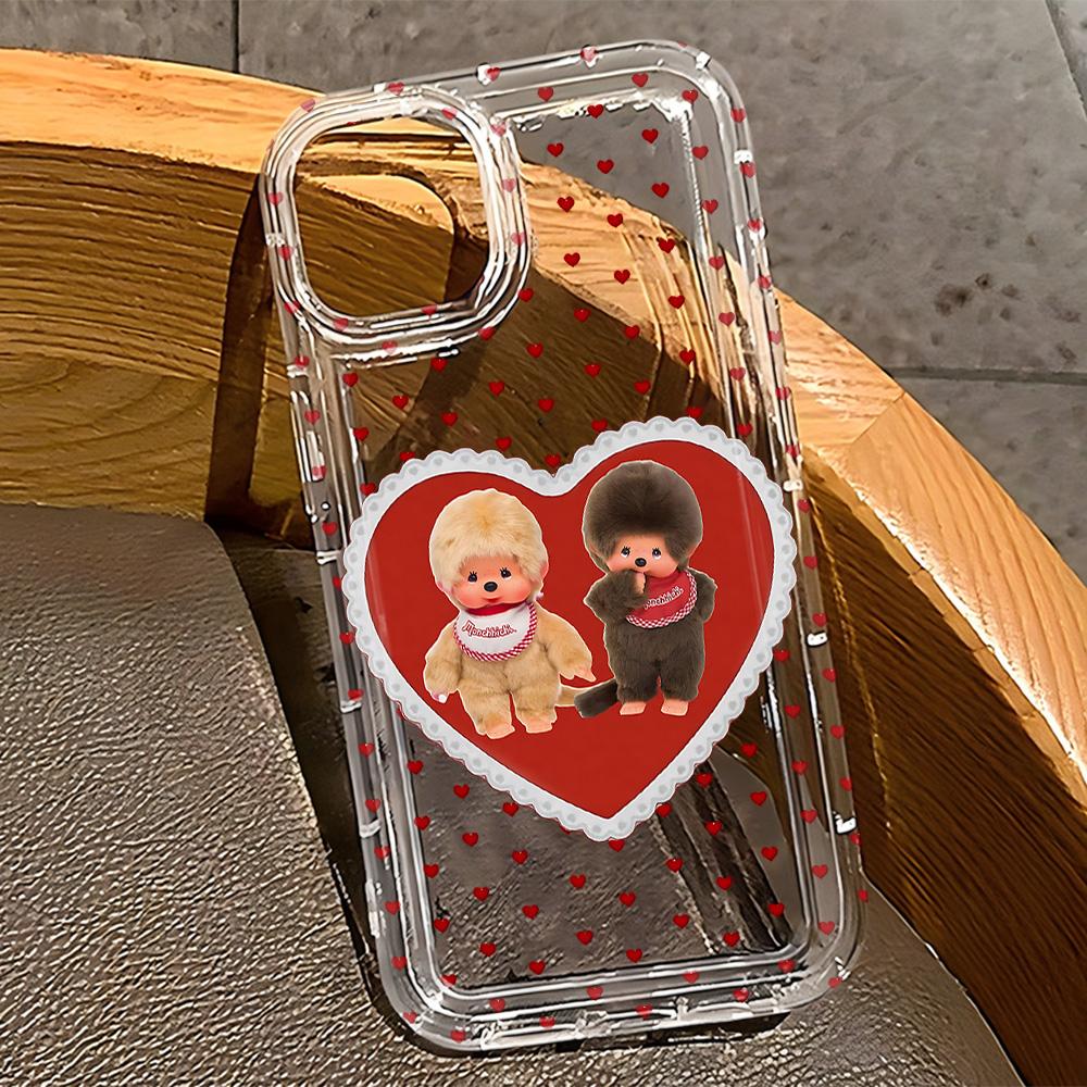 

Ins Cute M-Monchhichis Phone Case for iPhone 17 17e 16e 16 15 14 13 12 11 Pro Max Plus X XR XSMax Airbag Anti Fall Clear Cover iPhone 13