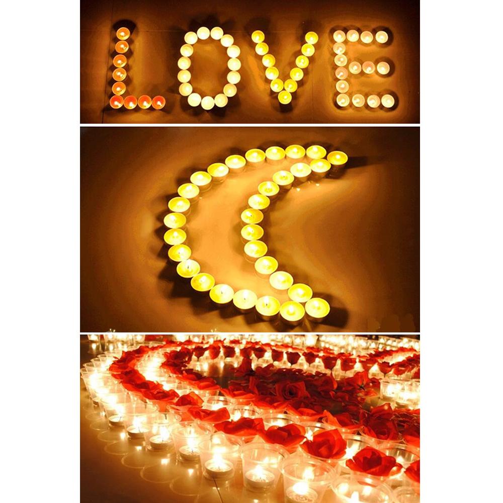 Tea Light Candles 50 Pack Unscented Tealight Candles Romantic Love Candles Bulk for Home Decor Wedding Birthday