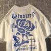 Vintage Rose Print Fashion Bestseller 100 Cotton Men Women Tshirt Summer Autumn Daily Outdoor Sports Casual Loose Short Sleeve