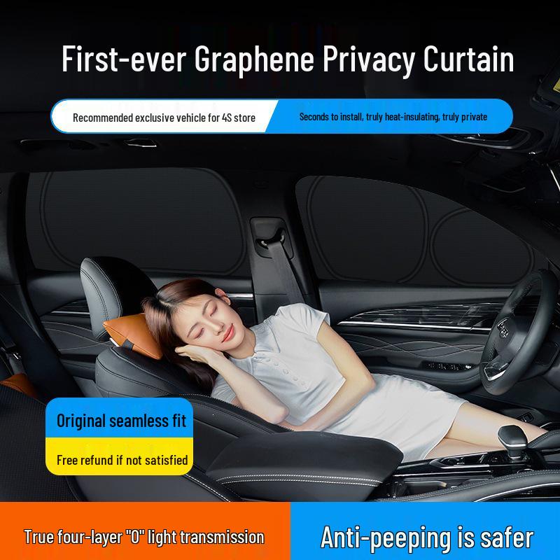 Xiaopeng M03 X9 P7+ Car Sunshade: Thick Heat Insulation, Opaque Privacy Curtain, Side Window Sun Block.