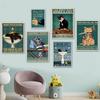 Funny Animal Wall Art Canvas Painting Fancy Sweet Cat Canvas Art Poster and Prints for Bathroom Living Room Home Decor Pictures