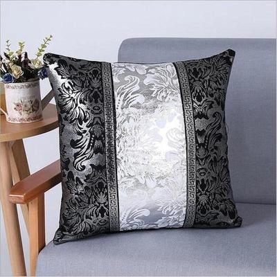 Silver Floral Pillow Case Home Decoration Cushion Covers Bolster Pillow Cases Shell for Couch Sofa Home Decoration Vintage Black
