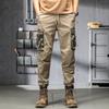 Trendmarke Mehrfach-Taschen Latzhose Herren gebundene Füße lässige lockere Hose Herren High-End blau Sport Herrenhose
