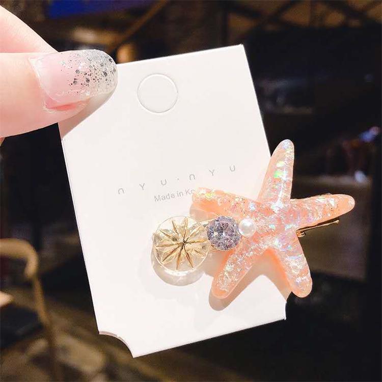 Korean Cute Colorful Shell Starfish Hair Clips Girls Women Hair Accessories