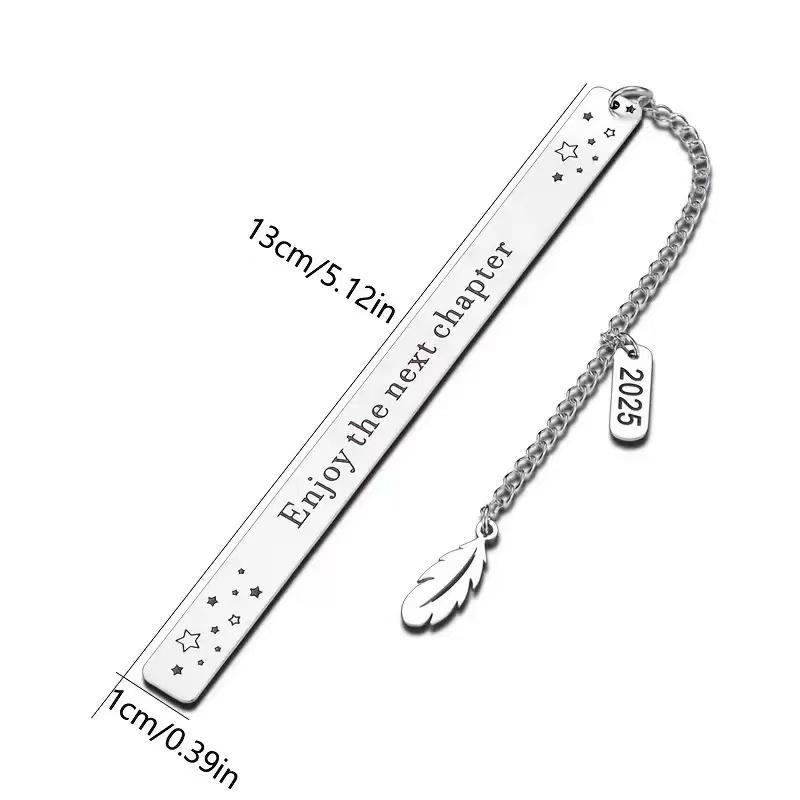 Personalizovaná nerezová záložka | Elegantní a gravírovatelný dárek pro čtenáře | Pro knihy a čtečky e-knih | Dárek ke Dni promocí