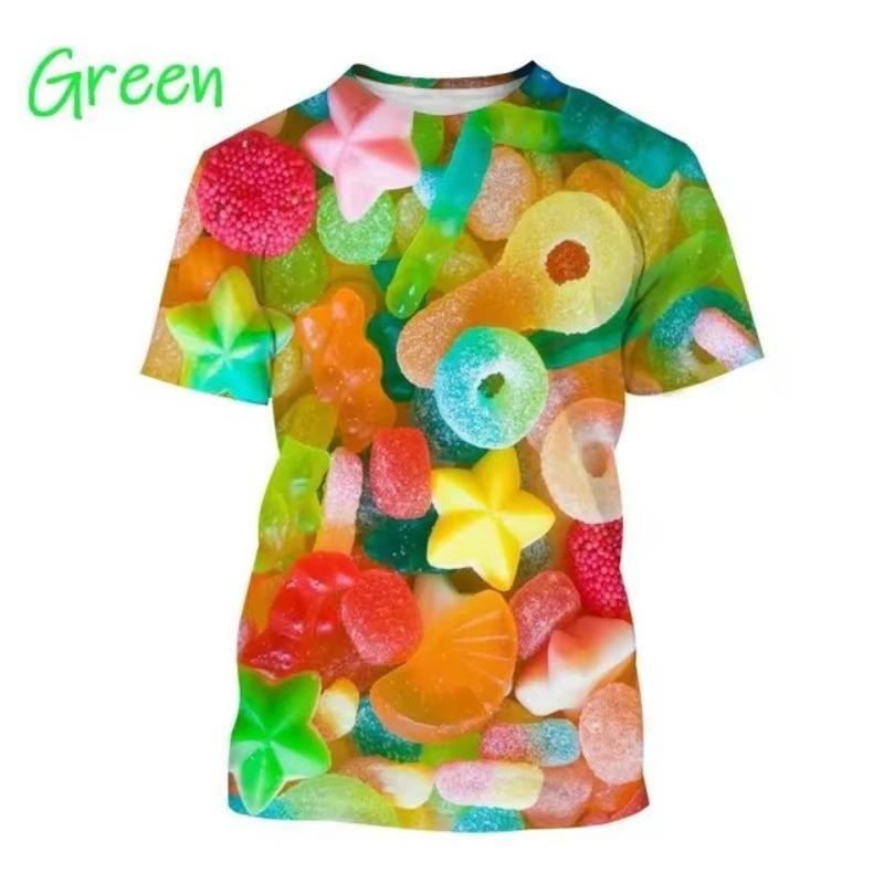 Summer Candy Chocolate Casual 3D Printing T-Shirts Unisex Men's and Women's Fashion Clothing Streatwear T-Shirts