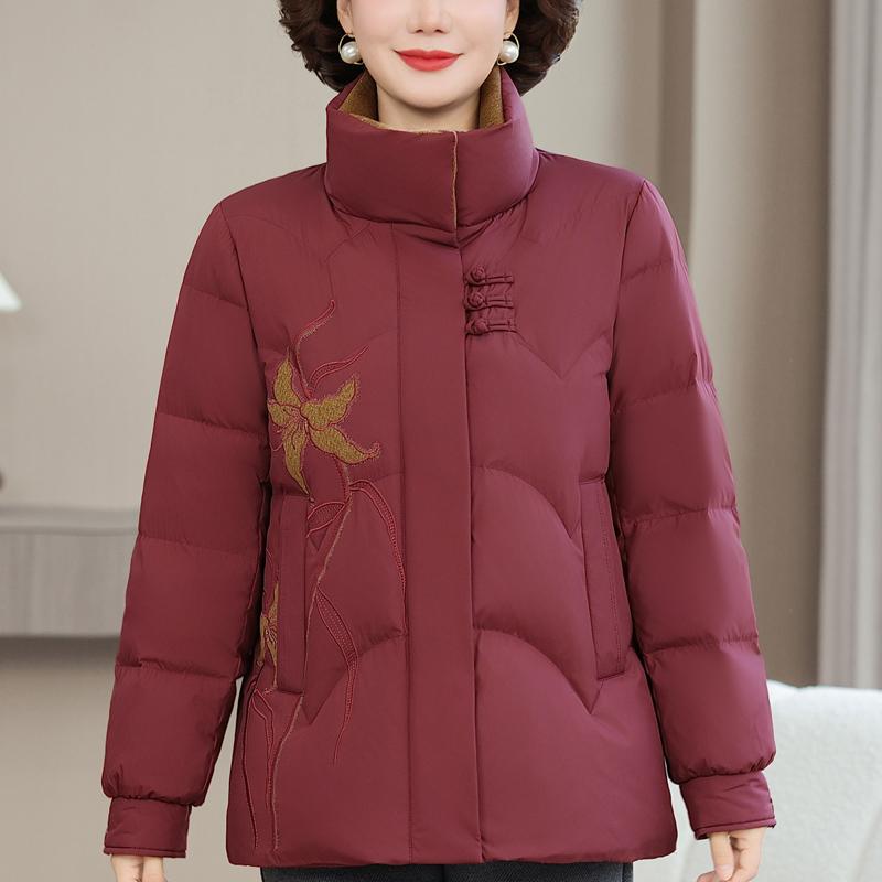Plus Size XL-6XL Middle Age Women's Down Coats Winter Short Parkas Elegant Loose Thick Warm Down Jackets Woman Outerwears