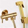 Shiny Golden Handheld Toilet, Bidet Sprayer, Angle Valve, Copper Single-cooling Bathroom Shower, Bidet Faucet, Bathroom Cleaner