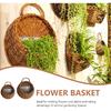 DOITOOL Woven Hanging Basket Rattan Flower Basket Hanging Planters: 2PCS Rustic Flower Pot Wall Hanging Plant Containers Woven Storage Baskets Flower