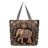 Etnická plátěná taška přes rameno s pavím motivem - Dámská módní taška Tote s velkou kapacitou