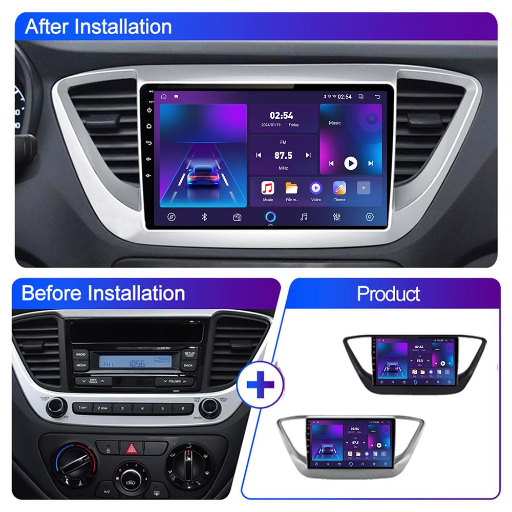 Android Car-Play Car Radio For Hyundai Solaris 2017-2020 Multimedia Player Head Unit Stereo GPS Navigation BT WIFI,2+64GB