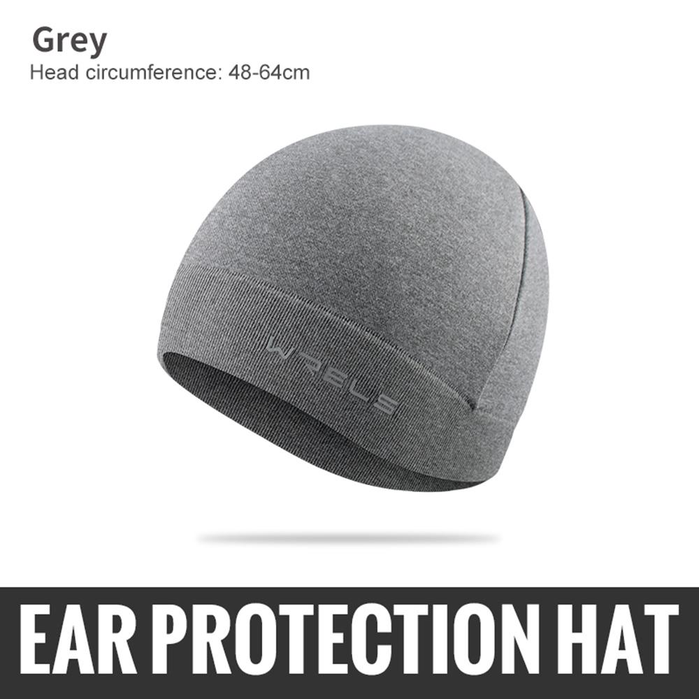 

WRELS Winter Beanie Hat Windproof Warm Knitted Sweat-Wicking Cycling Skull Hat Thermal Cold-proof Soft Outdoor Sport Running Cap сірий