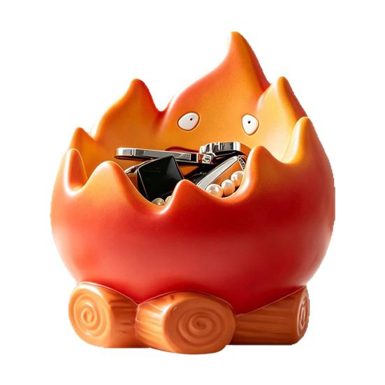 Key Storage Figurine Flame Large Capacity Desktop Shape Vinyl Ornament Display Holder