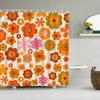 Vintage Rainbow Floral Shower Curtain 70S Colorful Stripe Fun Elegant Bohemian Abstract Style Bathroom Decoration Shower Curtain