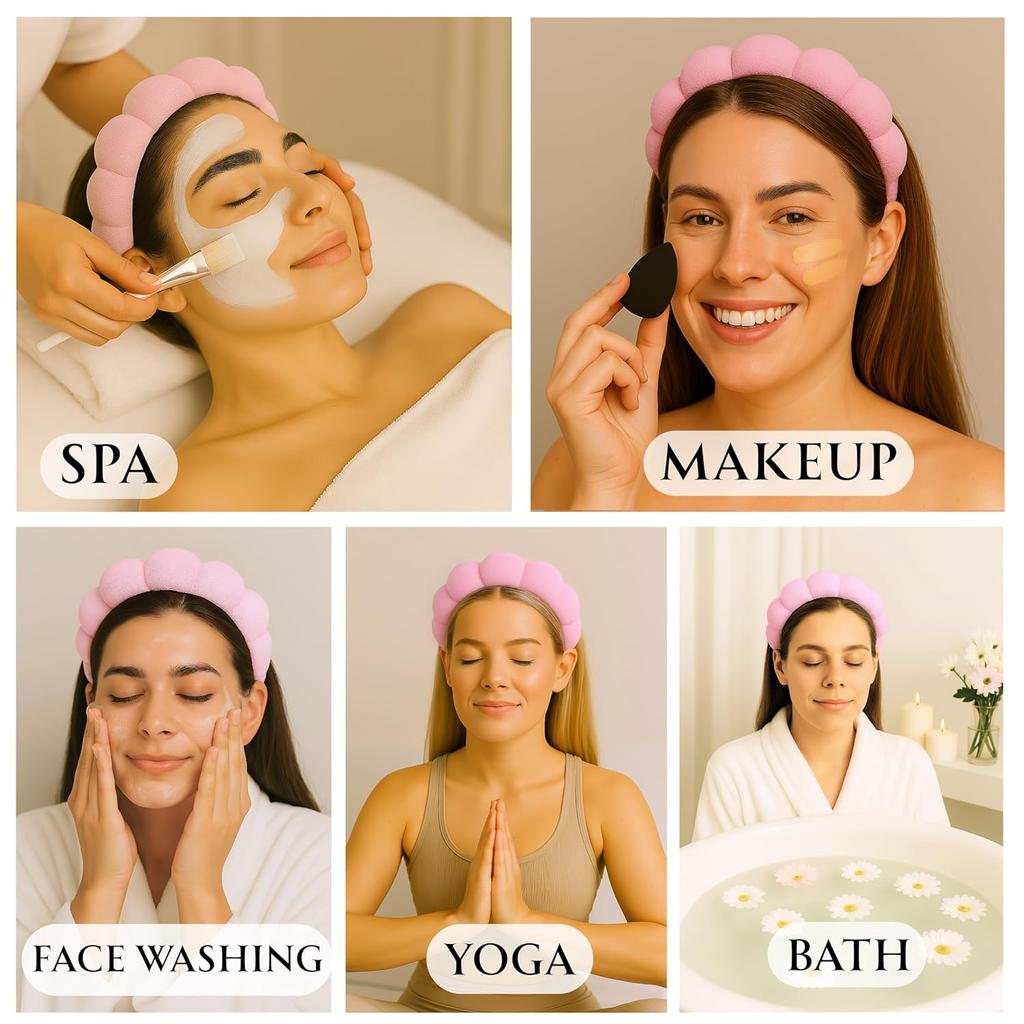 9-teiliges Set, Gesichtsreinigung Set, Tiefenreinigung SPA Gesichtsmaskenpinsel Set, weiches Samt-Stirnband und Haarnadel Set