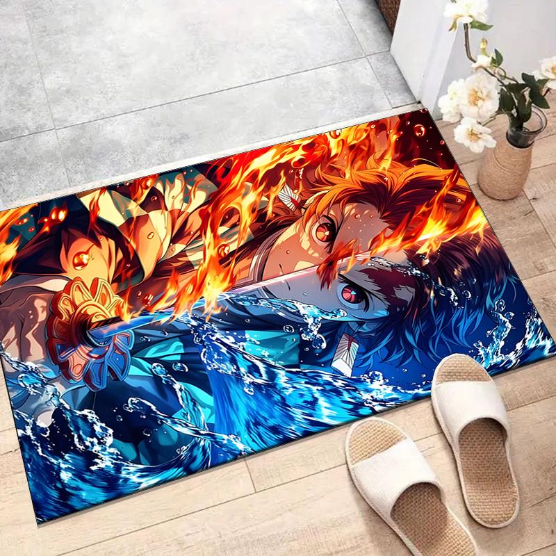 Kamado Tanjiro2Printed Area Rug Carpet for Bedroom Living Room Home Decor Rugs Mat Non Slip Mat Rug for Bedside