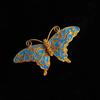 Palace Style Exquisite Butterfly Brooch For Women Fashion High Quality Ancient Gold Craftsm Blue-Green Enamel Vintage Jewelry