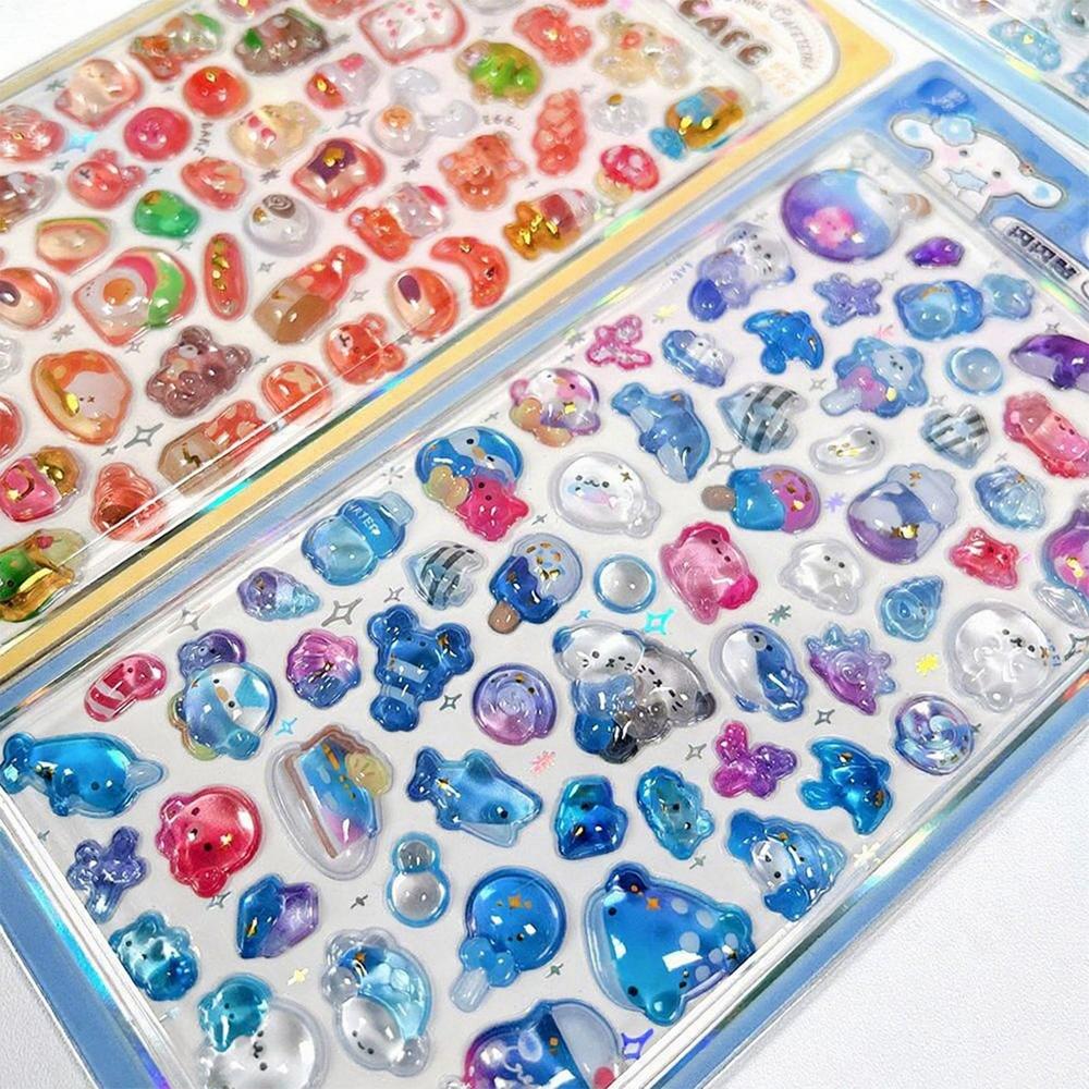 

1pcs Cartoon Stickers 3D Embossed Decorative Sticker Decorative Decal for Notebook Scrapbooking Camera Planners (Random style)