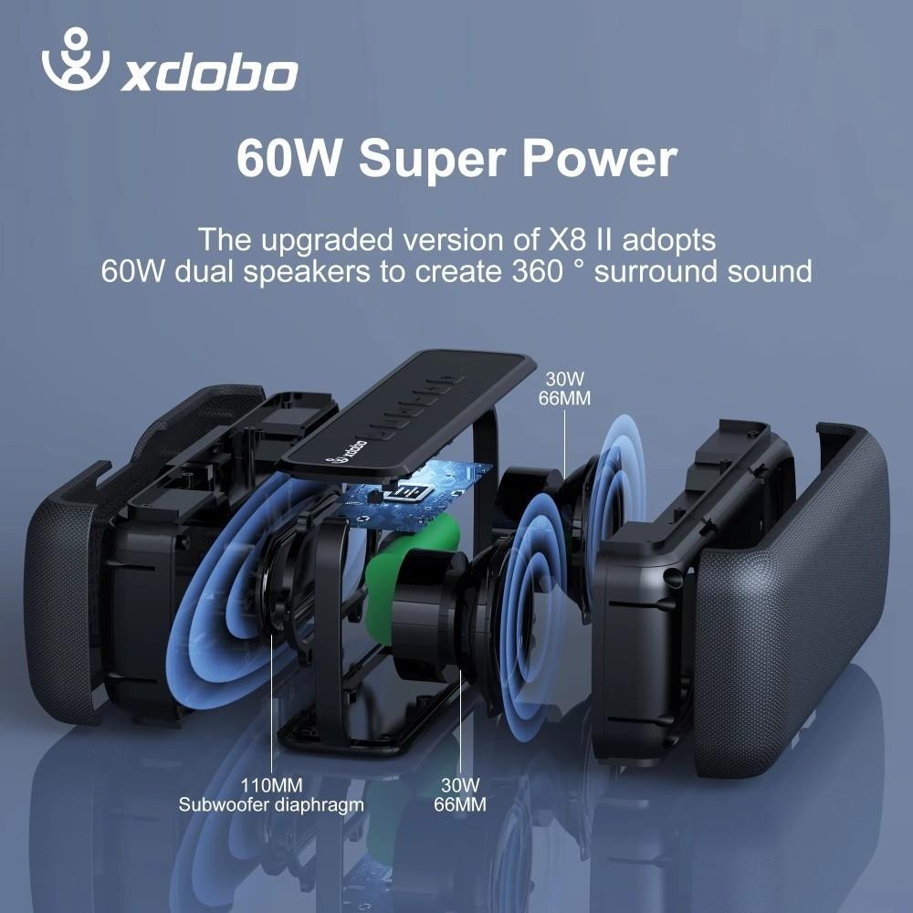 XDOBO X8 Bluetooth Subwoofer Deep Bass Wireless Speaker  for Camping Riding Hiking