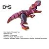 Figurka dinozaura drukowana w 3D Ruchome stawy Figurka tyranozaura Przegubowy model dinozaura Zabawka Domowe biuro Półka na książki Dekoracja biurka Ozdoba