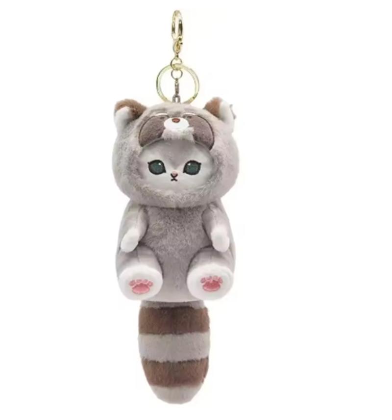

13Cm Kawaii Keychain Pendant Cartoon Mofusand Shark Cat Cross-Dressing Doll Backpack Decor Toys