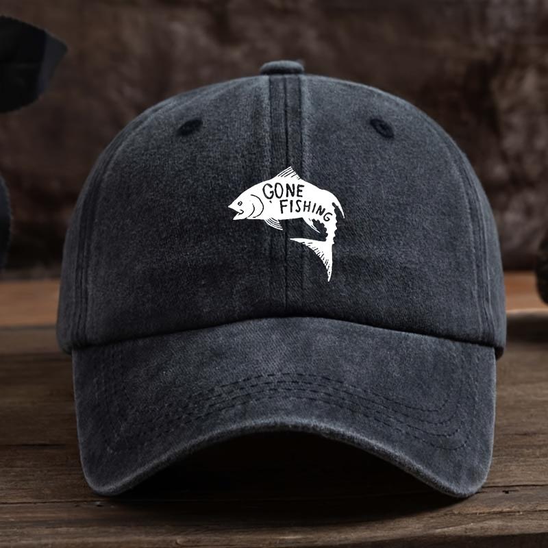 Fun Fish Print Baseball Cap, Unisex Outdoor Hat, Fashionable and Versatile Peaked Cap Trend