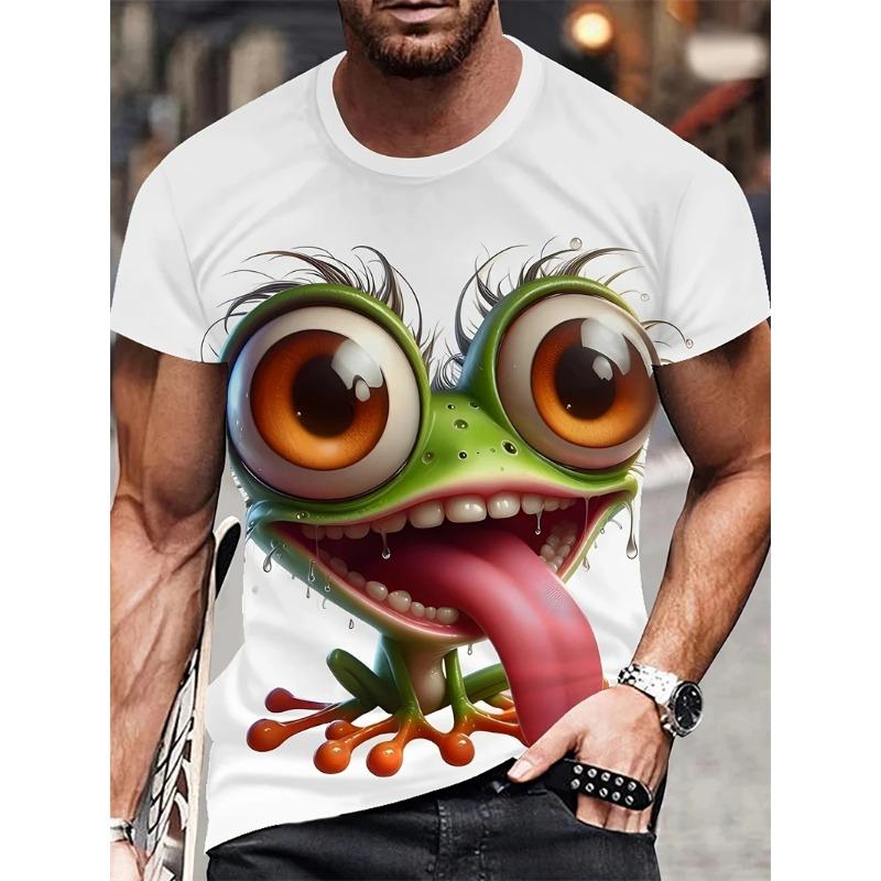 Animal Pattern 3d Printed T-Shirts Summer Casual Round Neck Short Sleeve Men's T-shirts