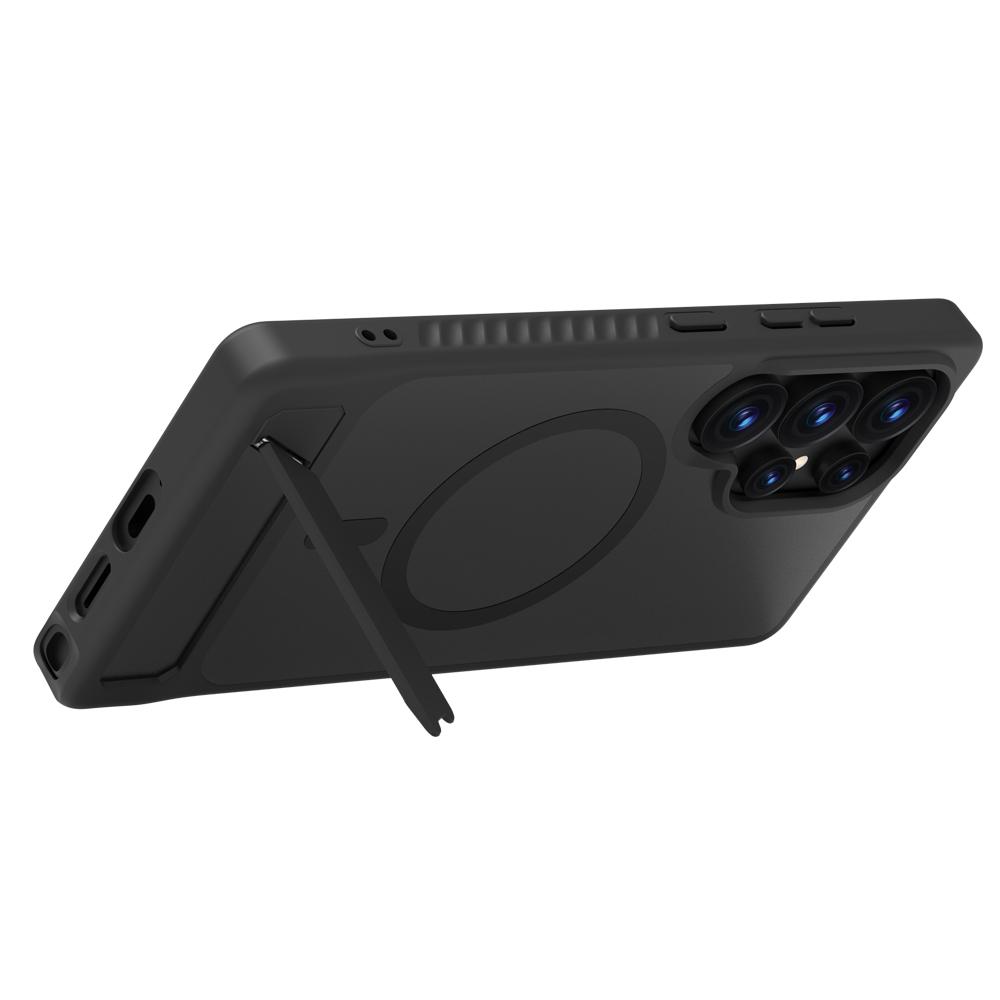 LEREACH Le-Chic Series For Samsung Galaxy S25 Ultra Case Compatible with MagSafe Kickstand TPU+PC Phone Cover