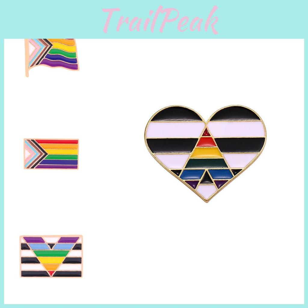 Creative Heart Shaped Rainbow Brooch Stylish Alloy Enamel Pin For Fashionable Personalization