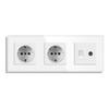 European Standard USB Wall Socket Tempered Glass Panel Socket Household Concealed Round Box Installation Socket Batch