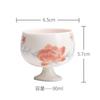 90ml Hand Drawn Peony Flower Teacup Arita Porcelain High Footed Tea Bowl Master Cup Meditation Cup Coffee Mug Tea Ceremony Gift