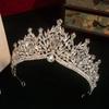 Metal Princess Tiara Round Tiaras Rhinestone Crown Vintage Baroque Crown  Women