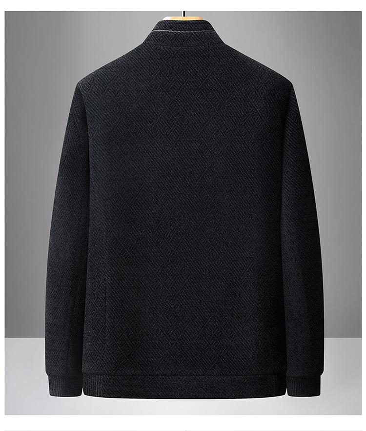 2025 Men's Spring/Autumn Corduroy Jacket: Business Casual, Stand Collar, Perfect for Middle-Aged & Elderly