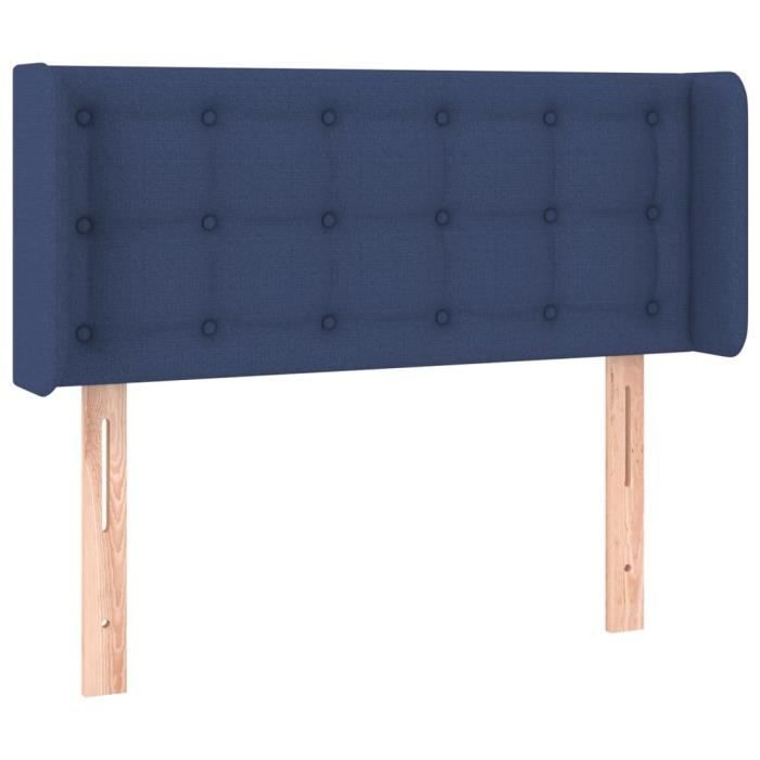 VidaXL Tête de lit avec oreilles Bleu 83x16x78-88 cm Tissu3119182