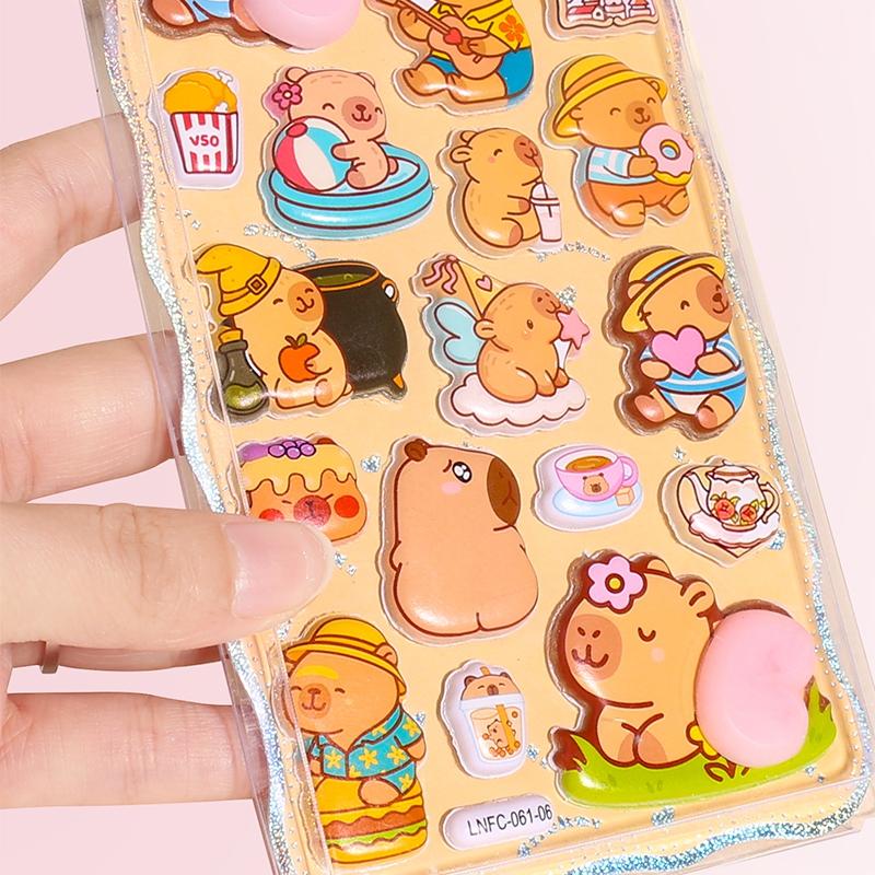 Sigillo a Goccia Bonbon Capibara 3D Caramelle Gelatina Adesivi Animali Carini per Scrapbooking Fai da Te Libri Stile Giapponese Adesivo per Cover del Telefono