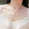 S925 Sterling Silver Gold Plated Red Heart Clavicle Chain Hot Air Balloon Necklace - Japanese & Korean Design for Women