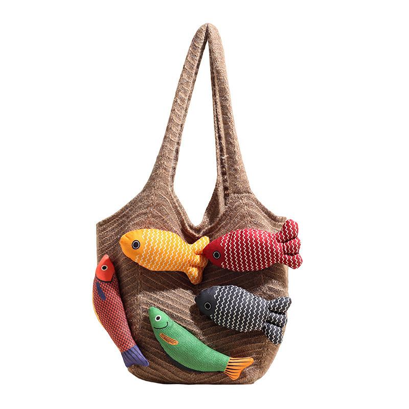 Borsa Tote Casual in Cotone da Donna con Design Intrecciato e Apertura Superiore per Uso Quotidiano