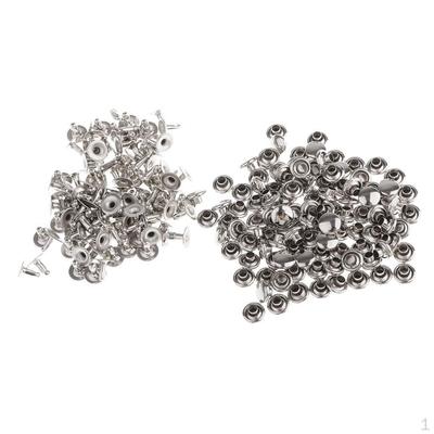 100 verschiedene runde Metallnieten für DIY Lederhandwerksprojekte