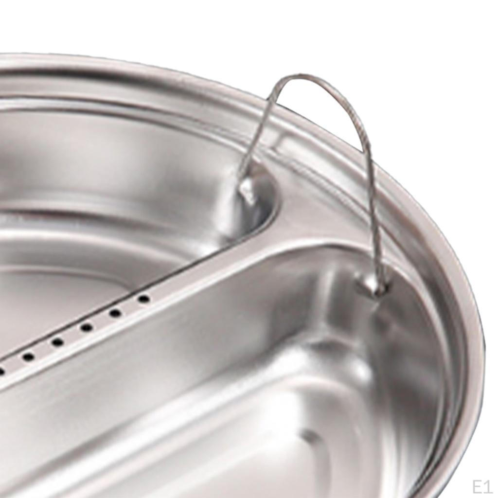 Divided Food Steamer Tray Cooker Pot Multiuse Easy to Clean Steaming Stackable Round