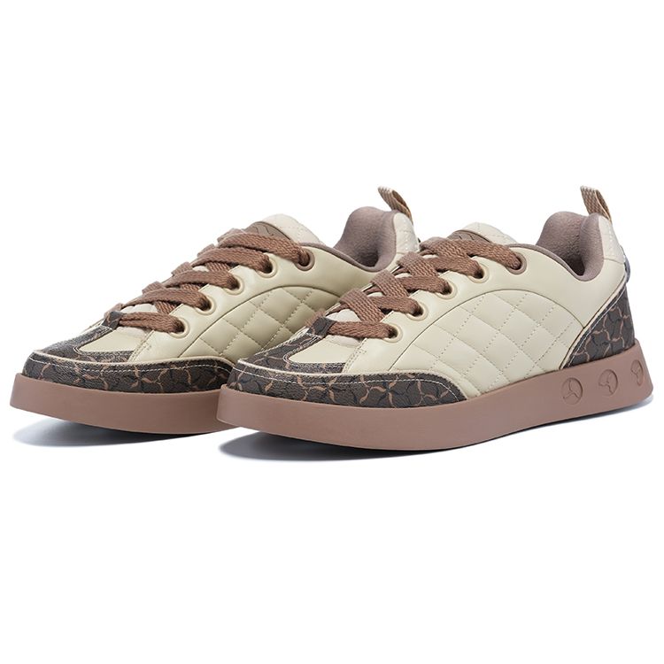 Li-Ning 1990 Wind Chime 2 Lightweight High Resilience Low Top Skate Shoes Men Skate Shoes White Brown ALHT007-3