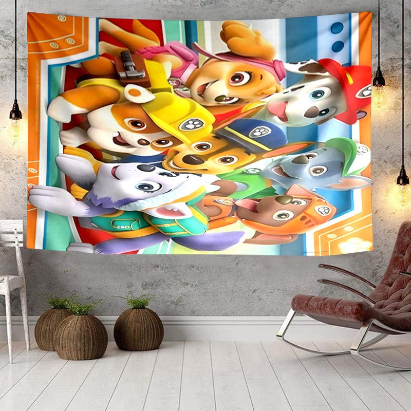 Dog Paw Heroes Tapestry, Unique Design Tapestry, Wall Decor for Bedroom,Livingroom, Playroom,Heartwarming Fan Holiday Gifts
