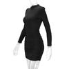 Slim Fit Puff Sleeve Bodycon Dress - Sexy Mid-Length Long Sleeve