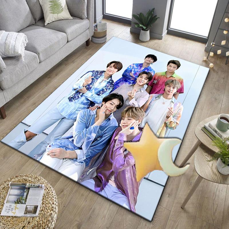 Colorful kpop Artwork Office Rug Chair Mat, Game Carpet, Suitable for Front Door, Bedroom, Living Room, Desk, Holiday Gift