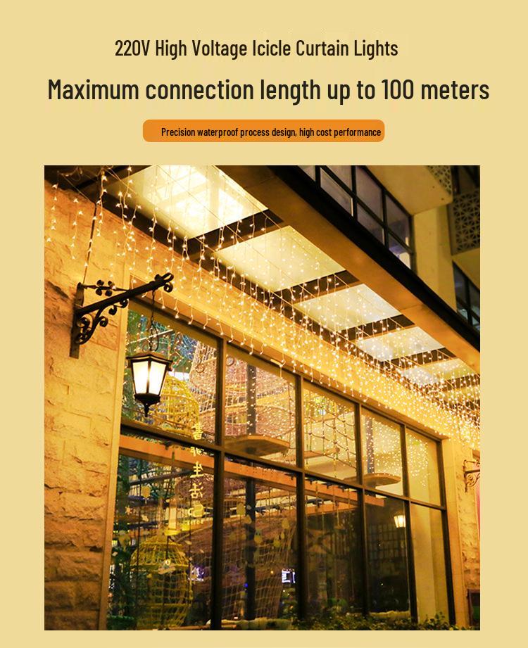 Solar LED Starry Icicle String Lights for Outdoor Wedding Decorations