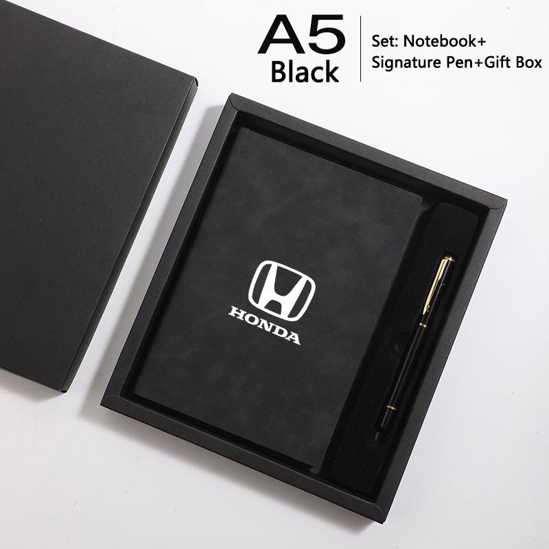 

A5 Notebook+Signature Pen Gift Box Set Customized Gift Box For Honda Fit Jazz GK5 Civic Type-R CRV Pilot Accord HRV Accessories чорний