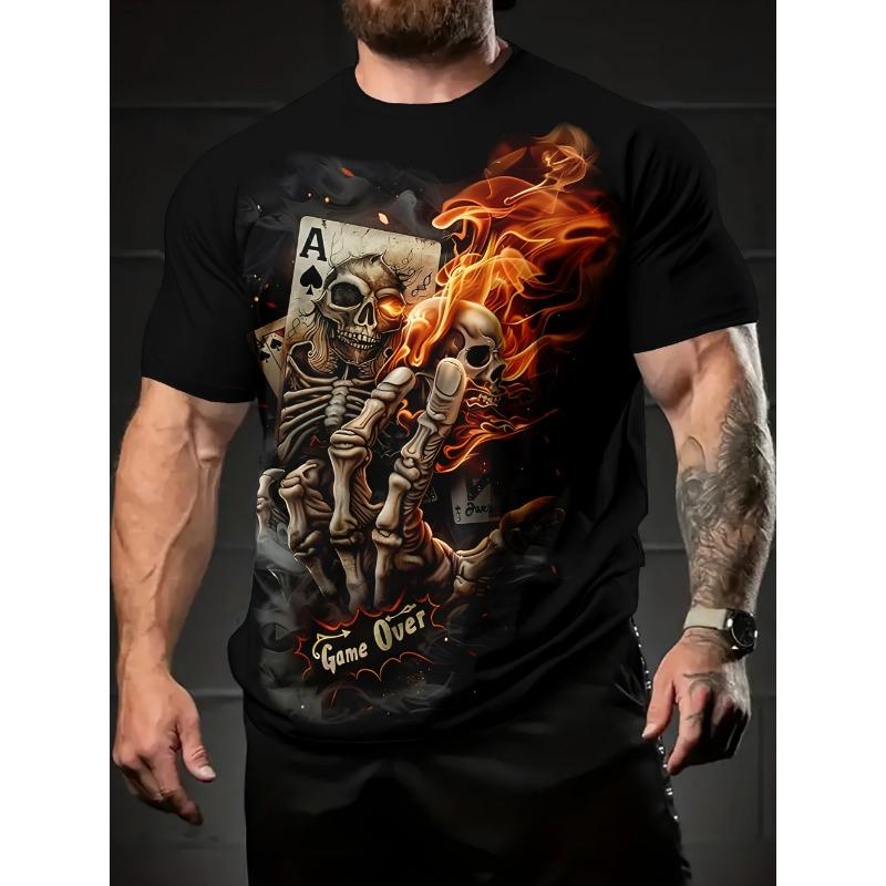 Men's 3D Pattern Print T-Shirt Summer High Definition Graphic Short Sleeve Tee Harajuku Style Plus Size Fashion