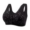 Elegant Plus-size Front-opening Bra for Middle-aged and Elderly Mothers  with Thin Cup  Breathable and Wire-free Design.