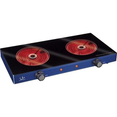 Ceramic Hob Electric Cooker - JATA - V142 - 2 Heating Plates - Black - 59 Cm Wide
